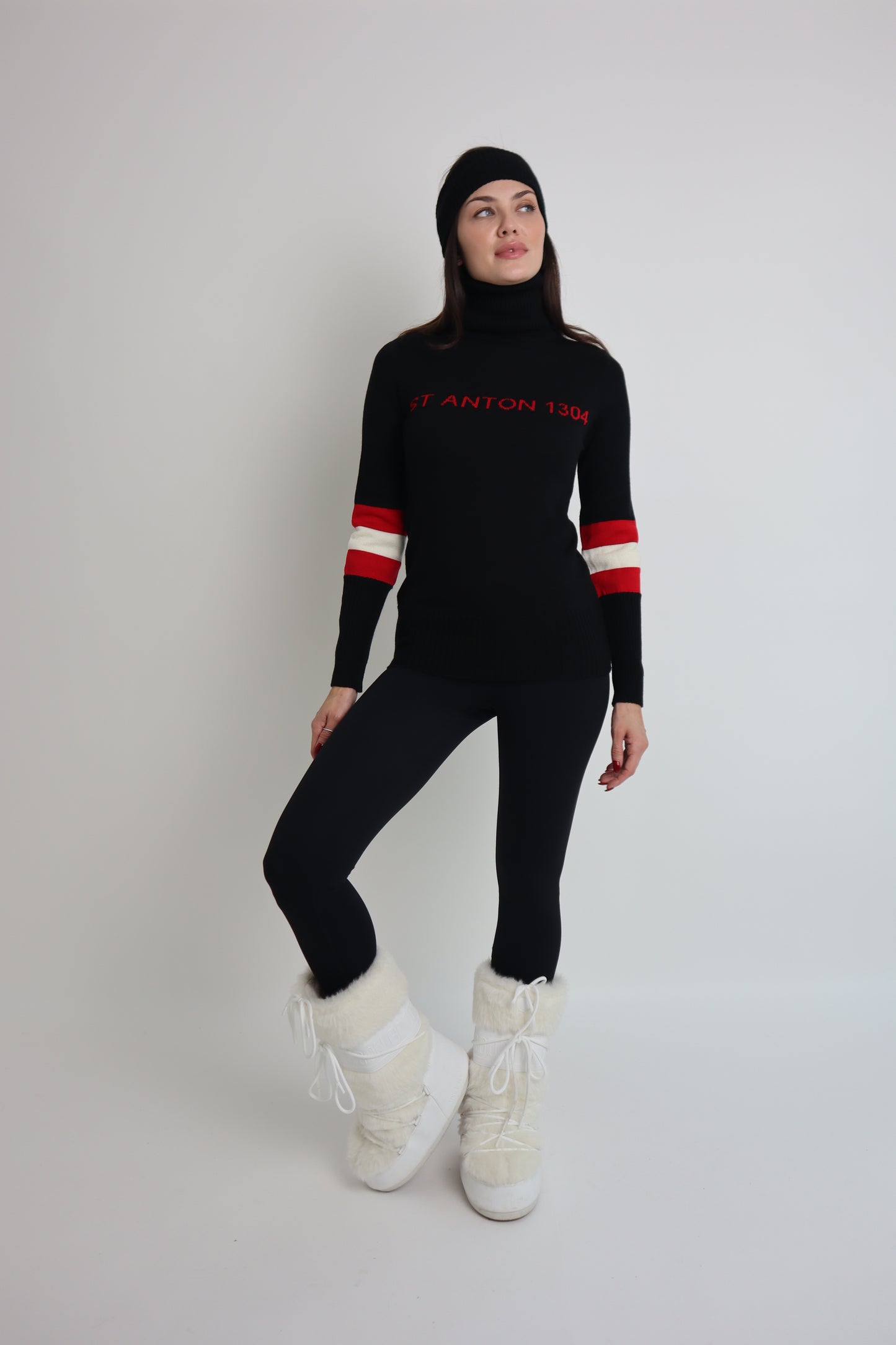 St Anton Black Knitted Jumper