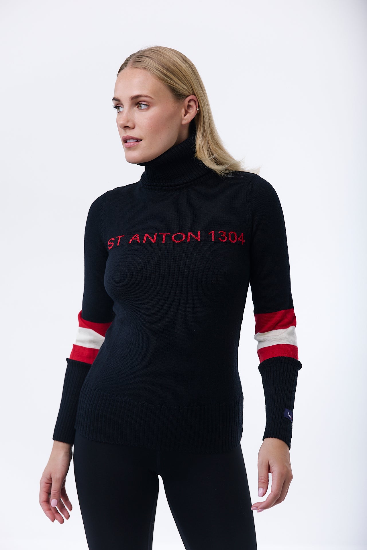 St Anton Black Knitted Jumper
