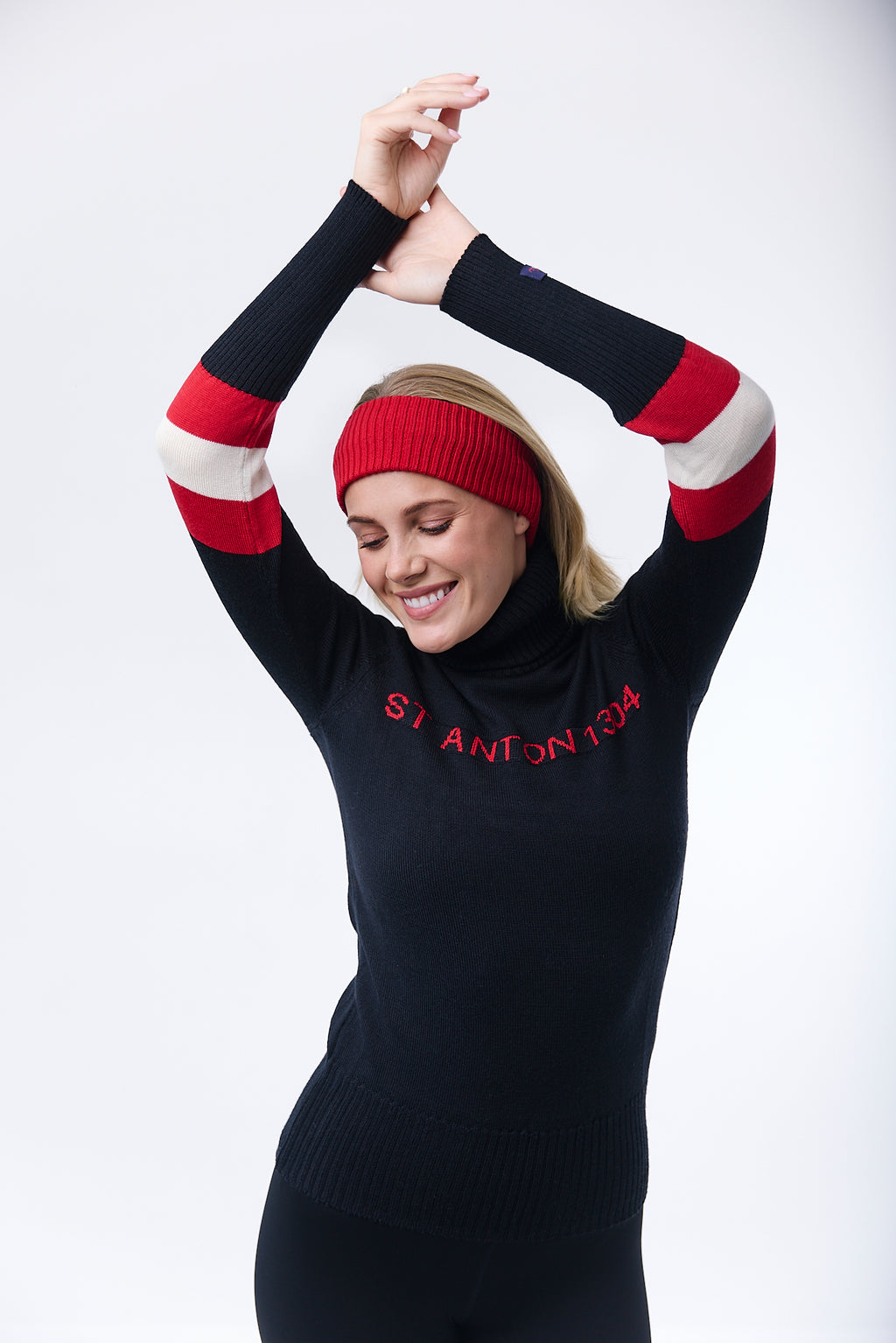 St Anton Black Knitted Jumper
