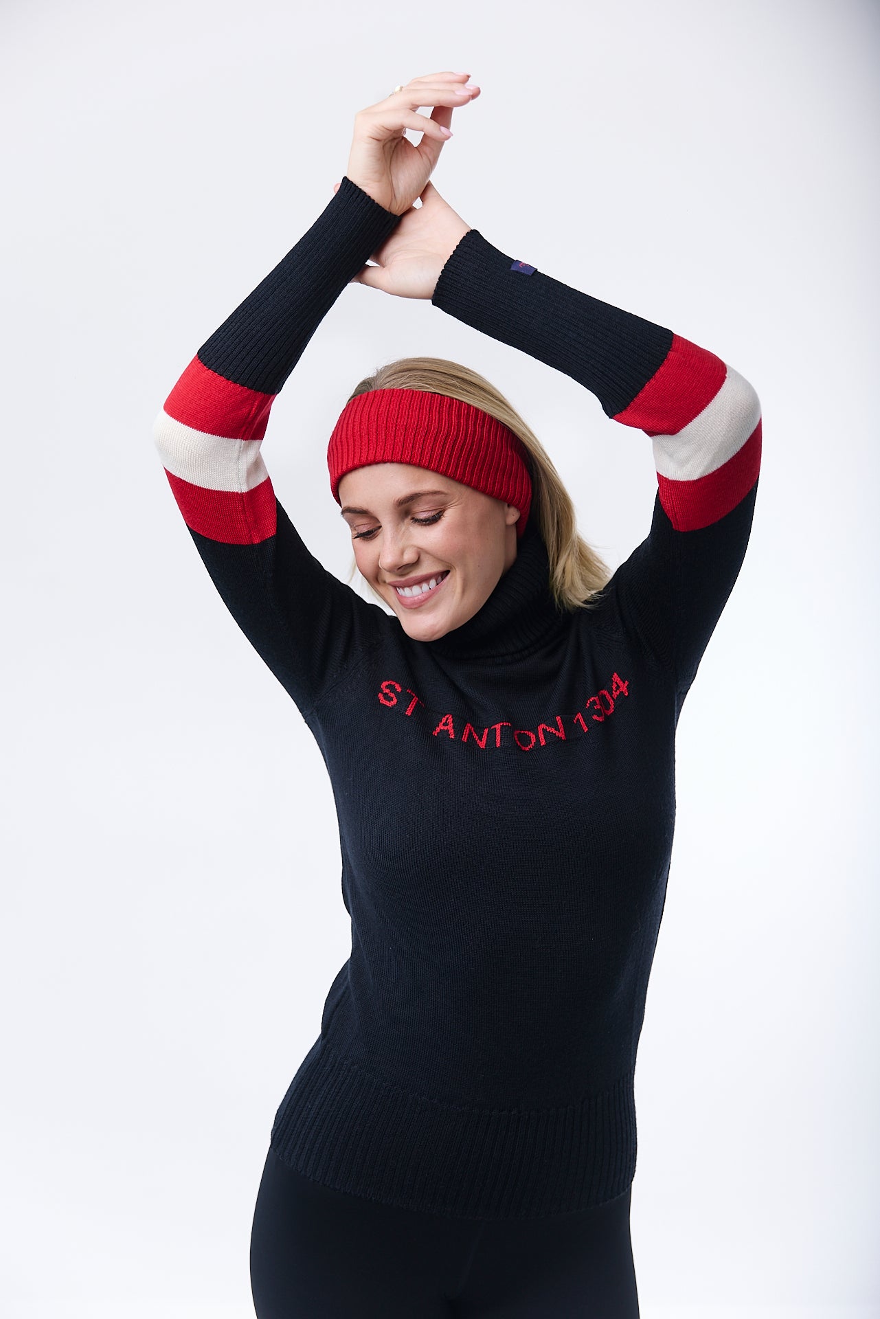 St Anton Black Knitted Jumper
