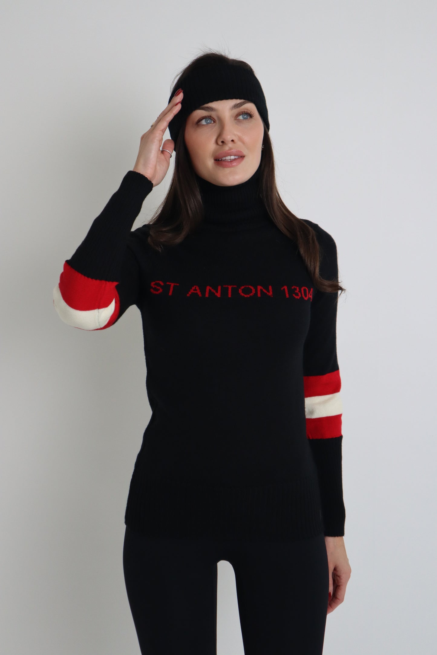 St Anton Black Knitted Jumper