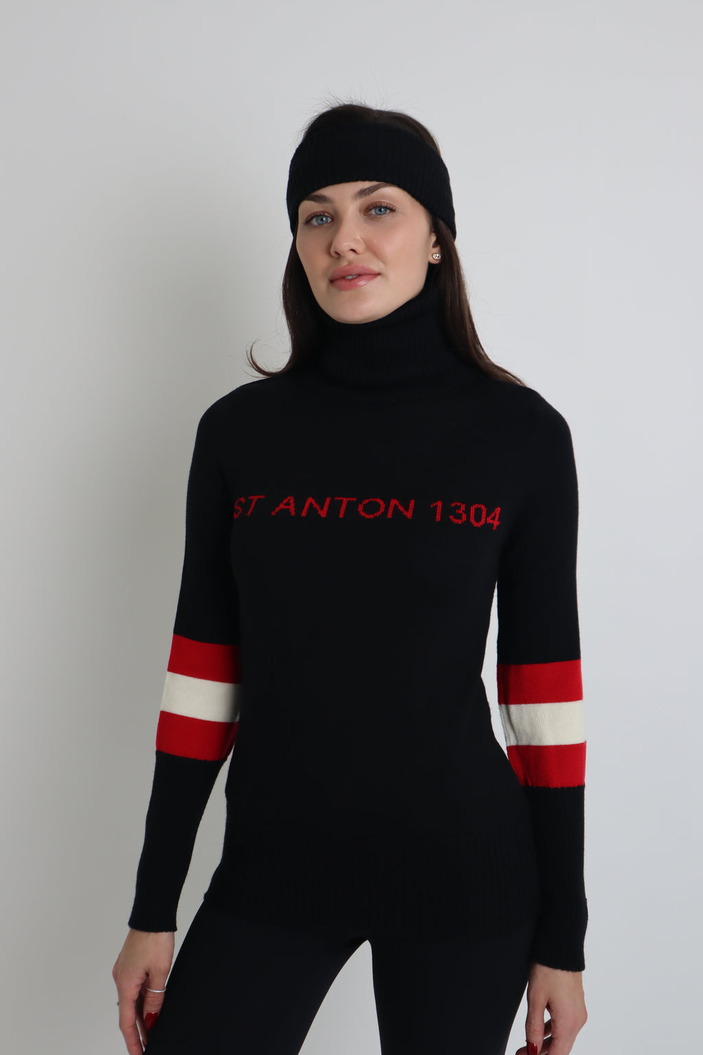 St Anton Black Knitted Jumper