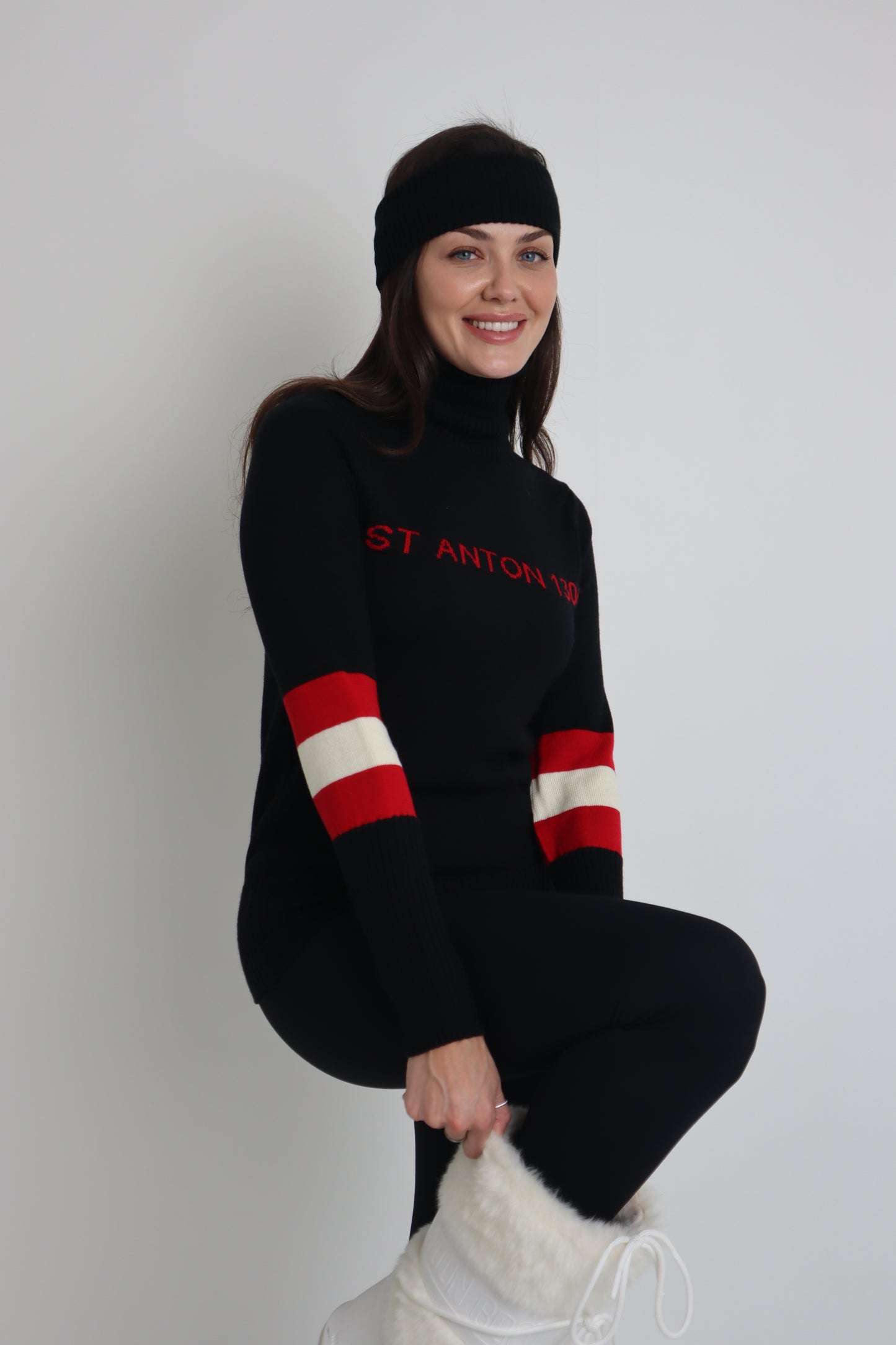 St Anton Black Knitted Jumper