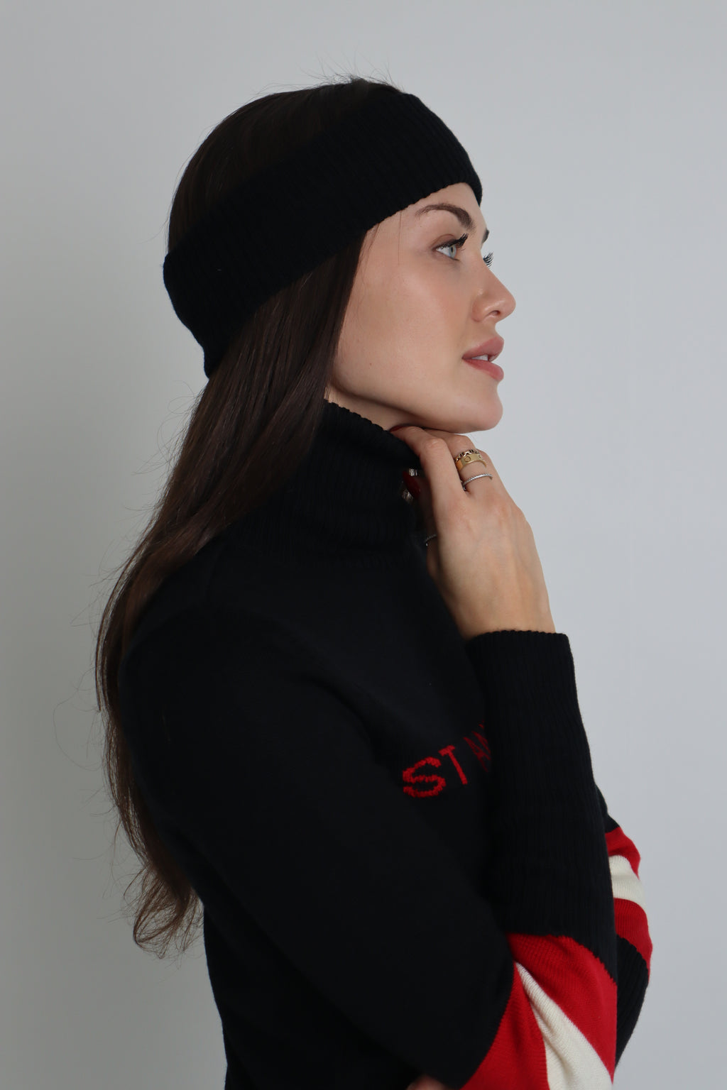 St Anton Black Knitted Jumper