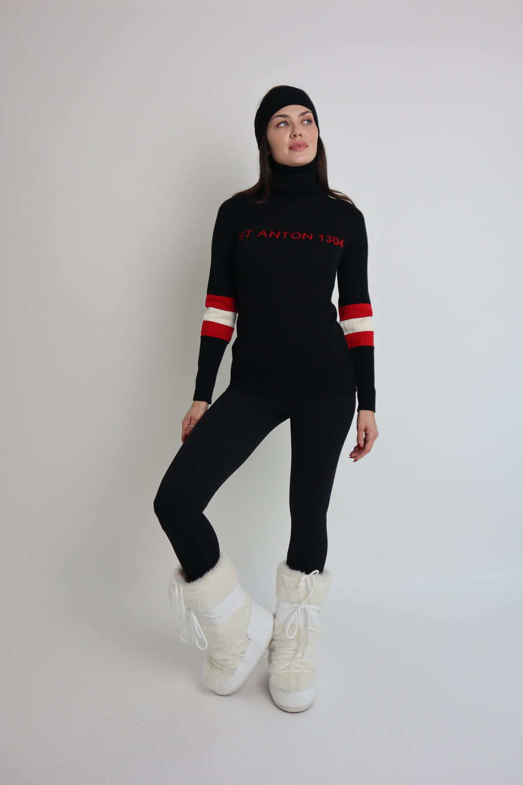 St Anton Black Knitted Jumper