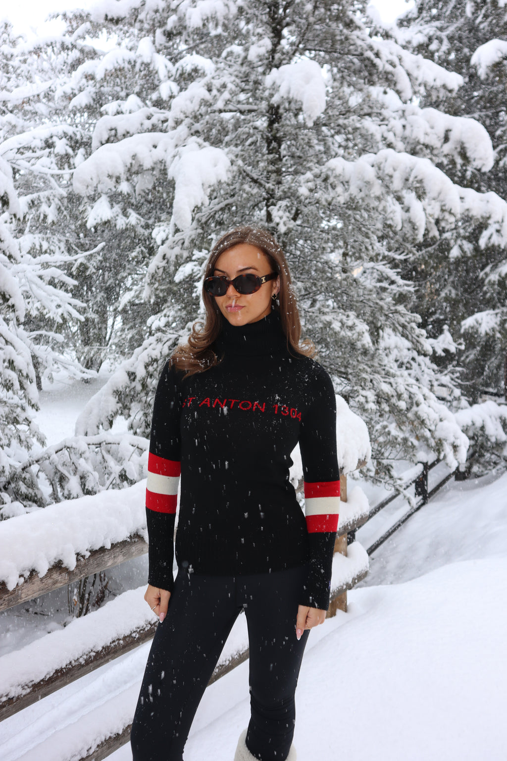 St Anton Black Knitted Jumper
