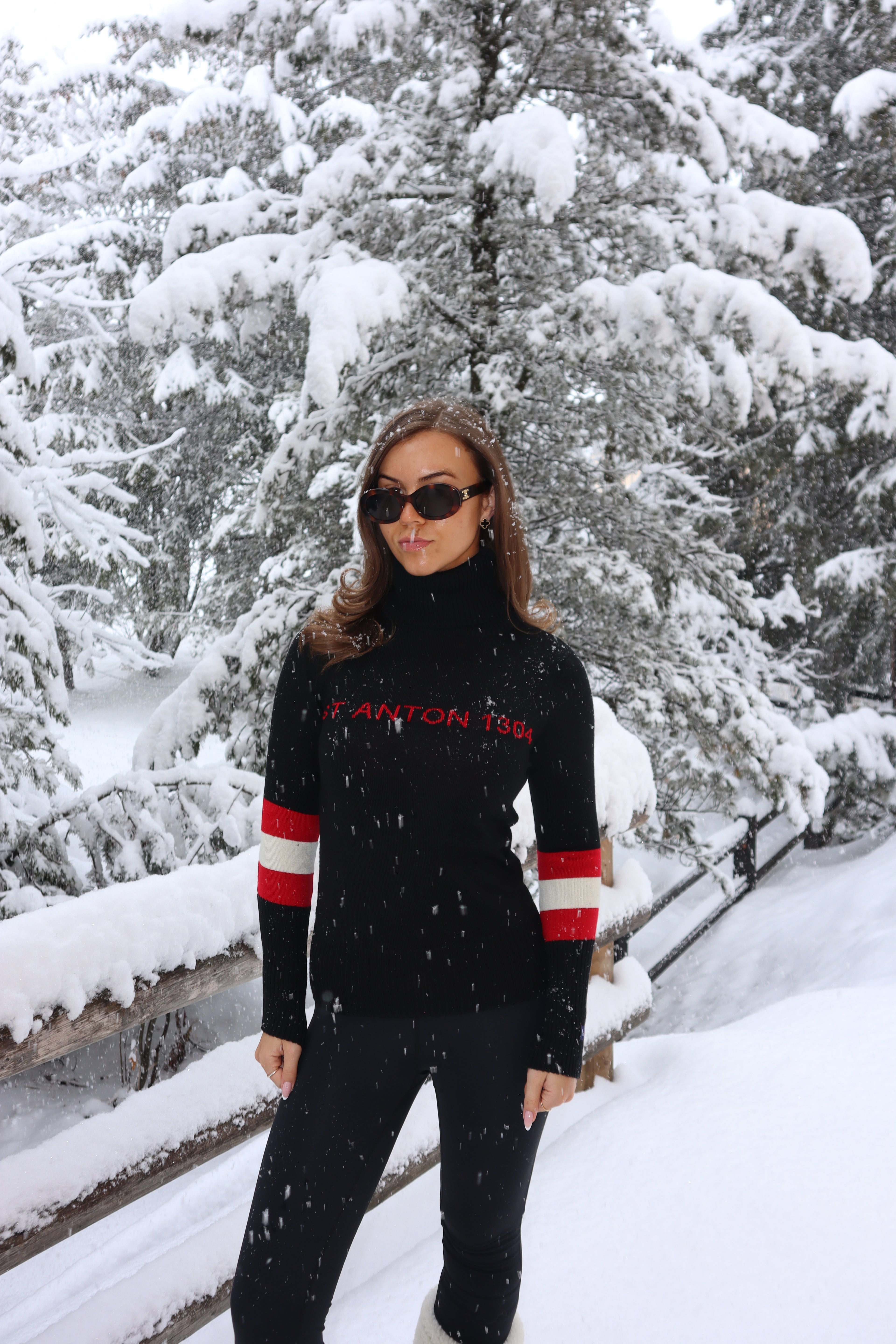 St Anton Black Knitted Jumper