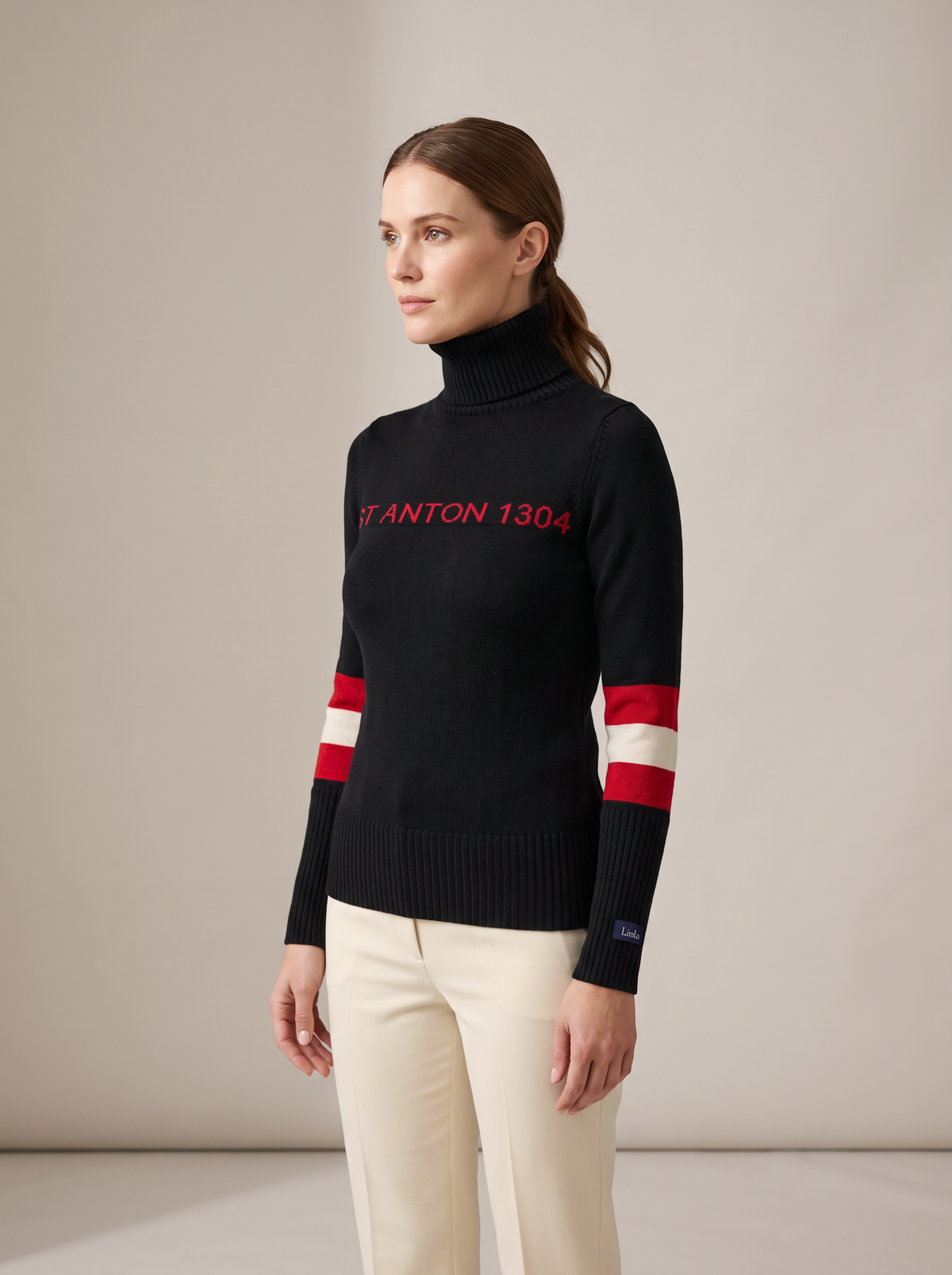 St Anton Black Knitted Jumper